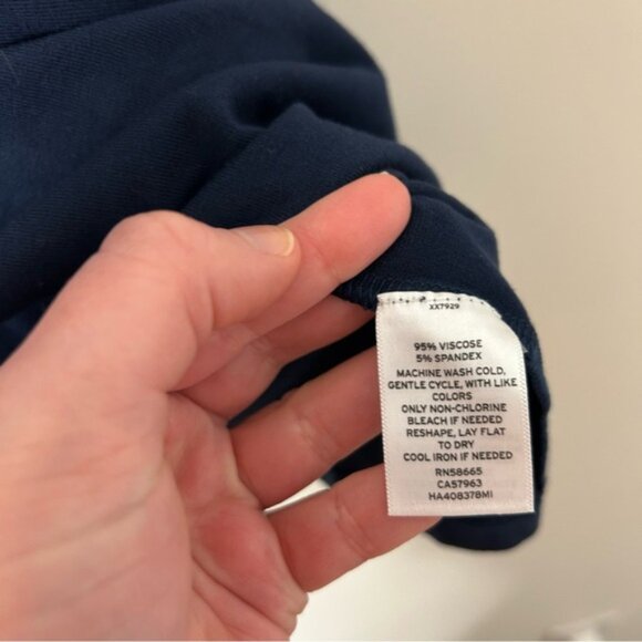 Halogen Women's Tank Top Blouse Navy Blue Draped side Size XS - Picture 7 of 11